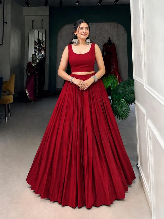 Navratri New REYON Red Lehenga choli manufacturers in Hyderabad